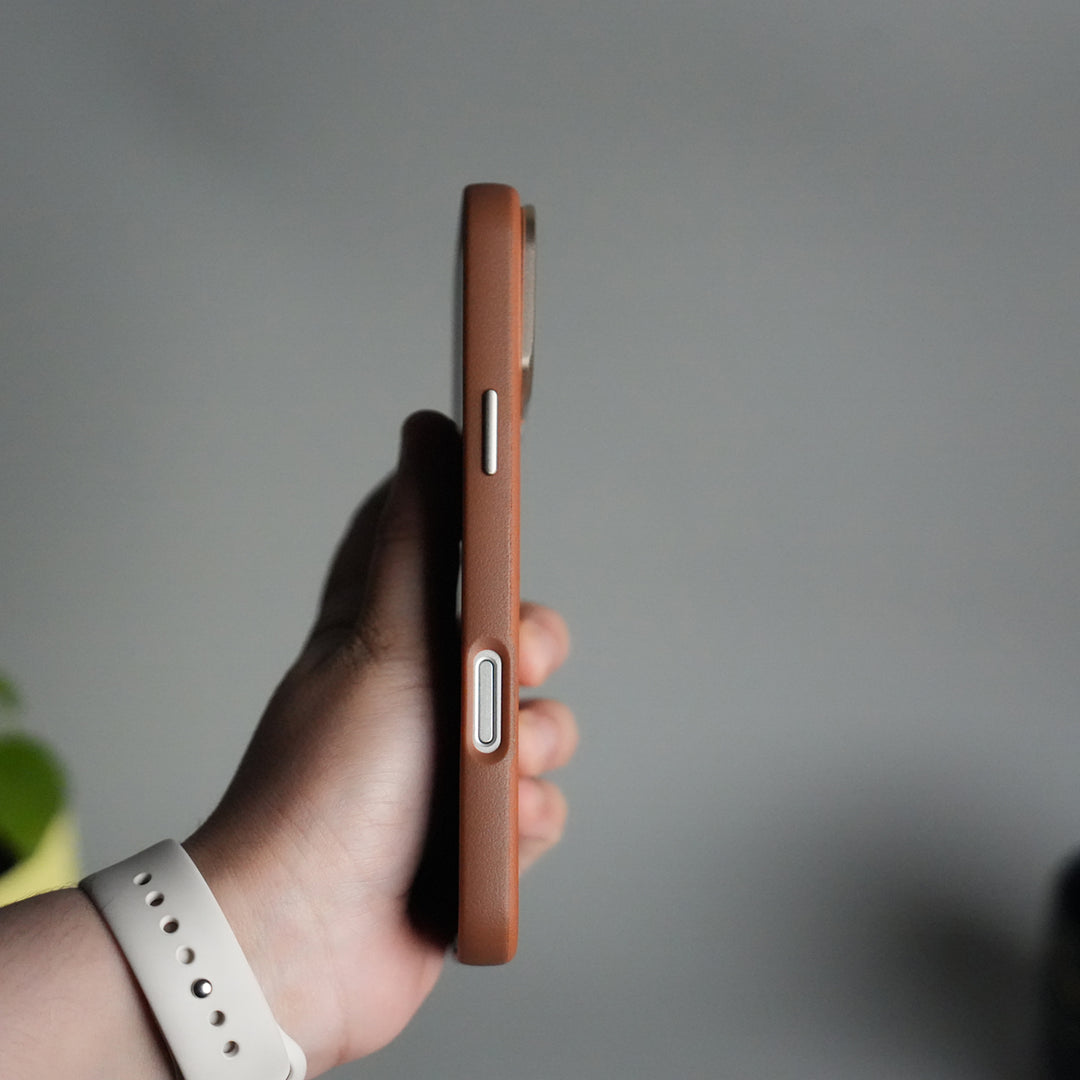 iPhone 17 Pro PU Leather Case with Metal Camera Frame