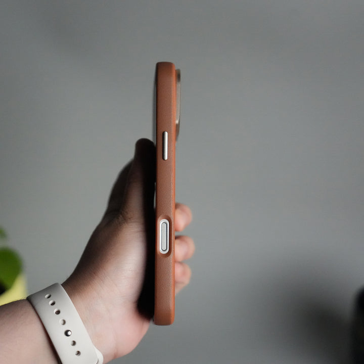 iPhone 17 Pro PU Leather Case with Metal Camera Frame