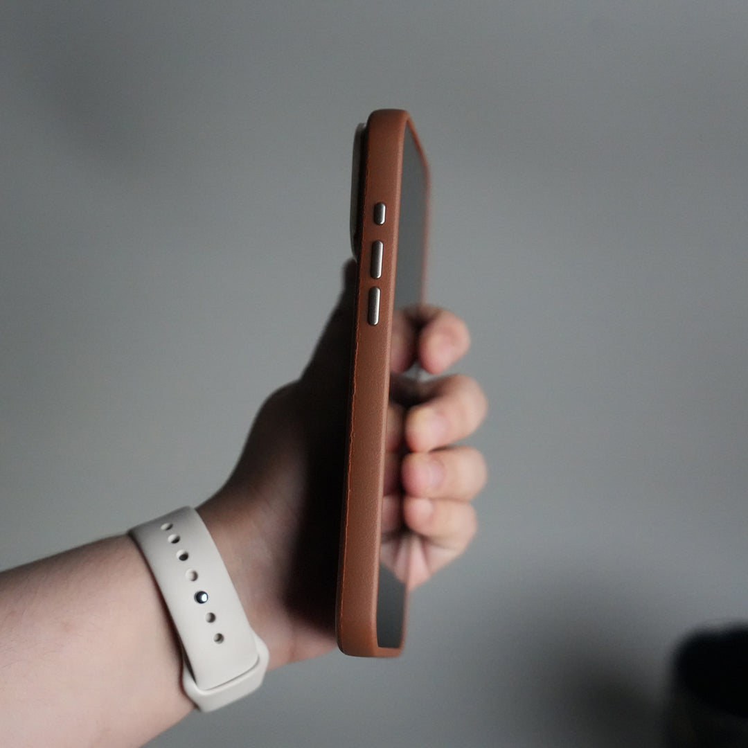 iPhone 17 Pro PU Leather Case with Metal Camera Frame