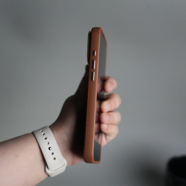 iPhone 17 Pro PU Leather Case with Metal Camera Frame