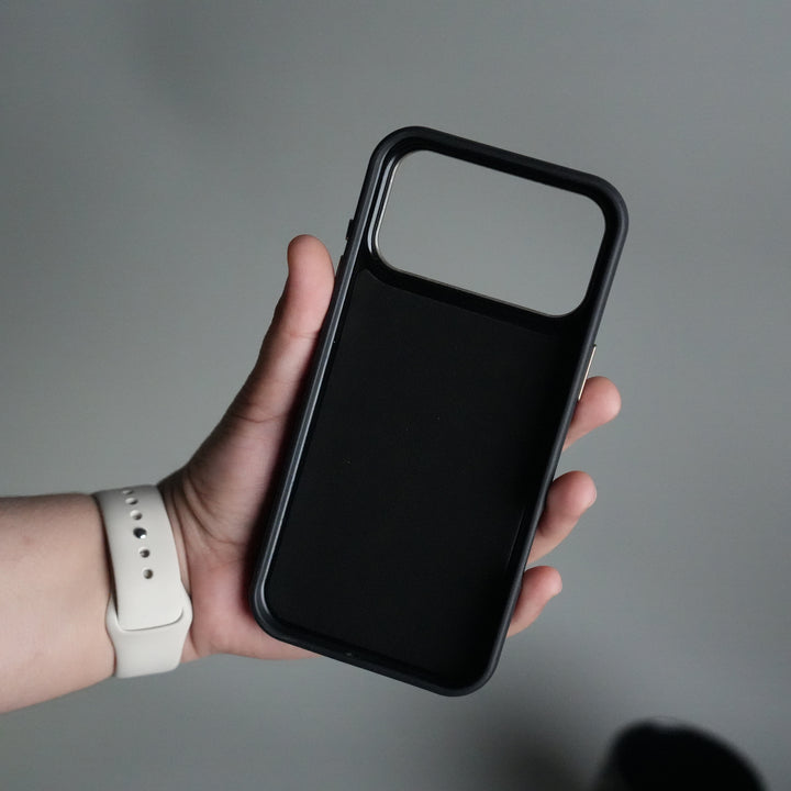 iPhone 17 Pro PU Leather Case with Metal Camera Frame