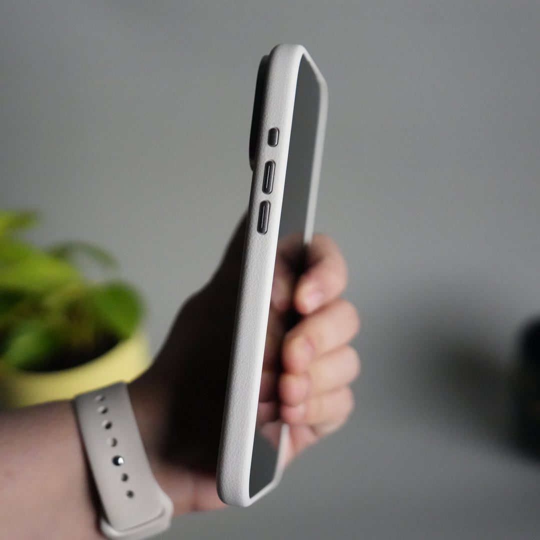 iPhone 17 Pro PU Leather Case with Metal Camera Frame & Built-in MagSafe Back Cover