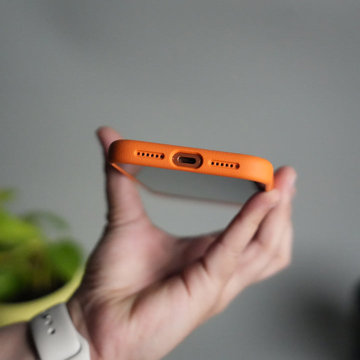 iPhone 17 Pro PU Leather Case with Metal Camera Frame & Built-in MagSafe Back Cover