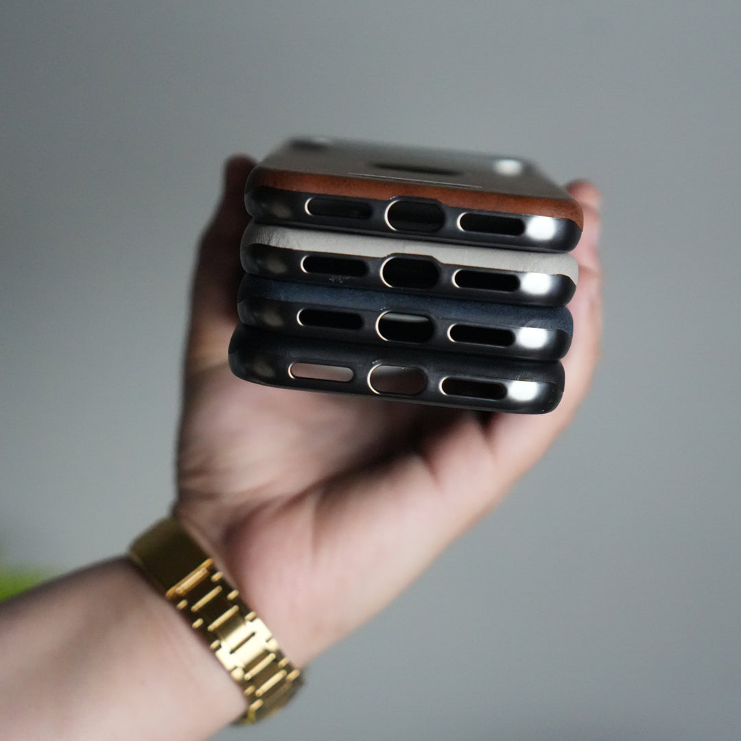 iPhone 17 Pro PU Leather Logo Cut MagSafe Case | Metal Camera Frame with Premium Finish