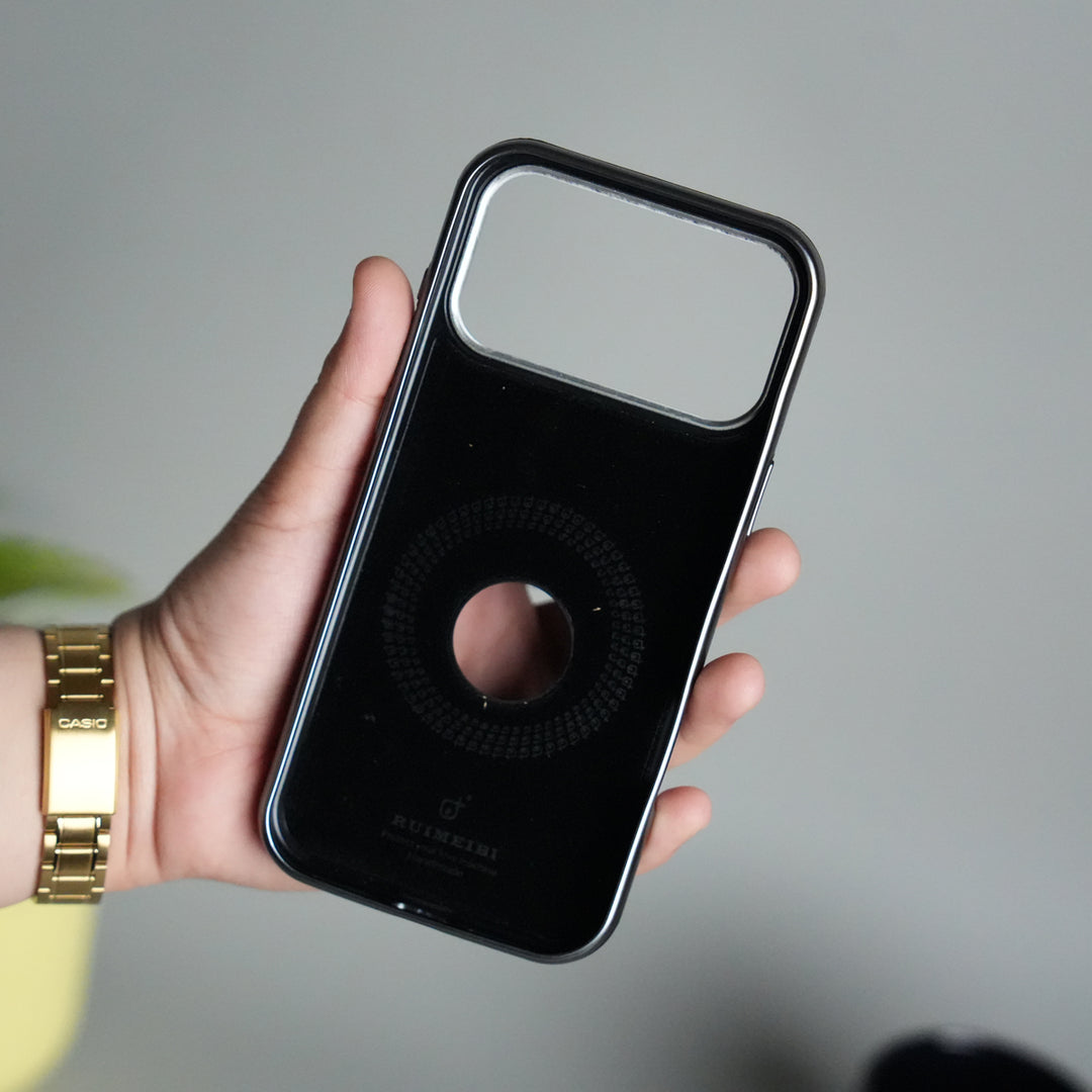 iPhone 17 Pro PU Leather Logo Cut MagSafe Case | Metal Camera Frame with Premium Finish