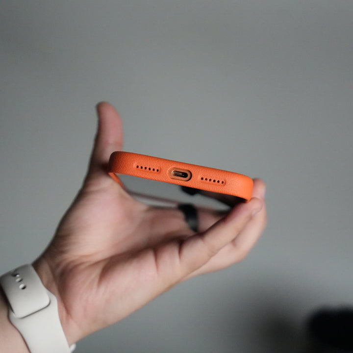 iPhone 17 Pro Premium Leather-Texture Back Case with Metal Kickstand | Shockproof Cover