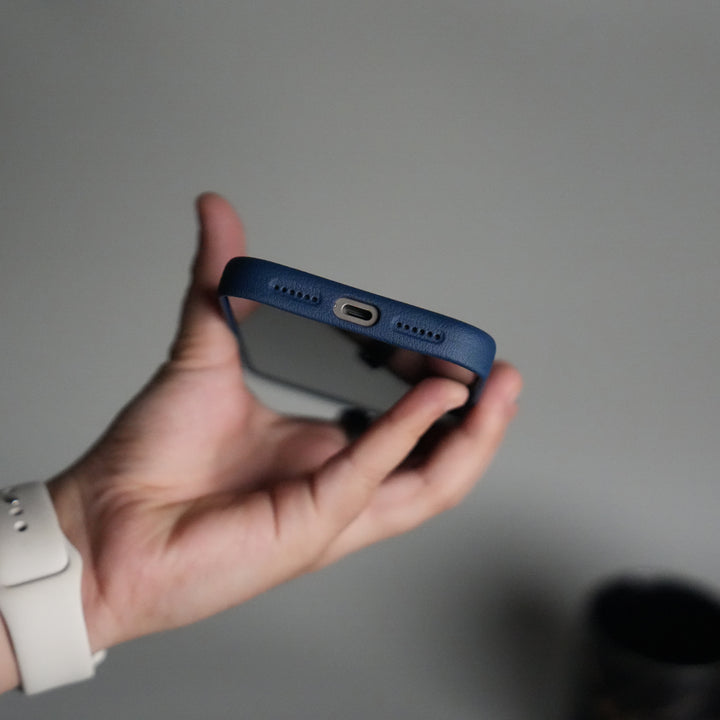 iPhone 17 Pro Premium Leather-Texture Back Case with Metal Kickstand | Shockproof Cover