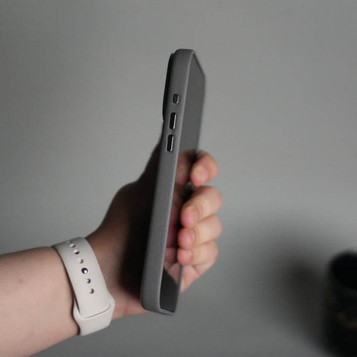 iPhone 17 Pro Premium Leather-Texture Back Case with Metal Kickstand | Shockproof Cover