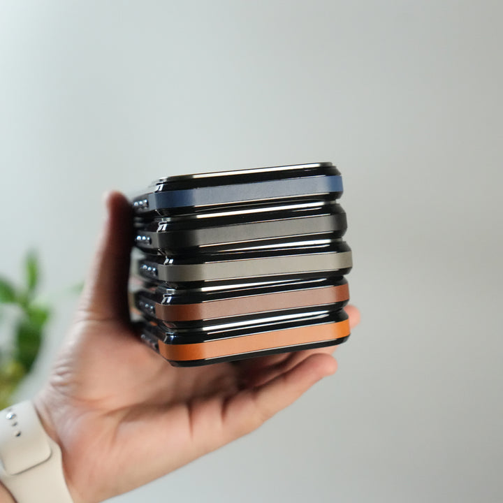 iPhone 17 Pro Premium PU Leather Case with Metal Kickstand | Metal Camera Bump | Luxury Shockproof Back Cover