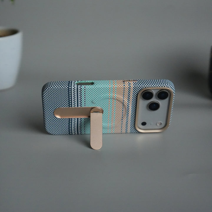 iPhone 17 Pro Premium Pattern Back Case with Metal Kickstand | Slim Shockproof Protective Cover