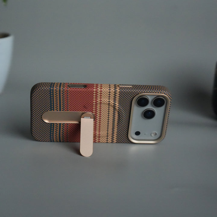 iPhone 17 Pro Premium Pattern Back Case with Metal Kickstand | Slim Shockproof Protective Cover