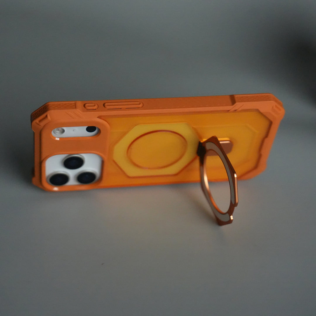 iPhone 17 Pro – Rugged Armor MagSafe Case with Metal Kickstand