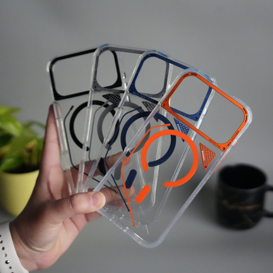 iPhone 17 Pro TechLine Transparent MagSafe Case with Metal Camera Bump Back Cover