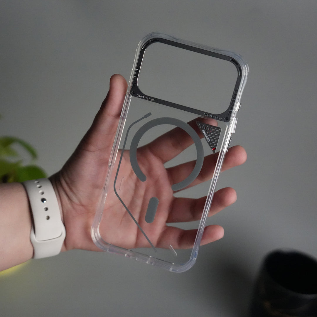 iPhone 17 Pro TechLine Transparent MagSafe Case with Metal Camera Bump Back Cover