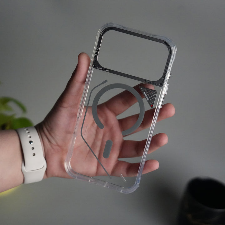iPhone 17 Pro TechLine Transparent MagSafe Case with Metal Camera Bump Back Cover