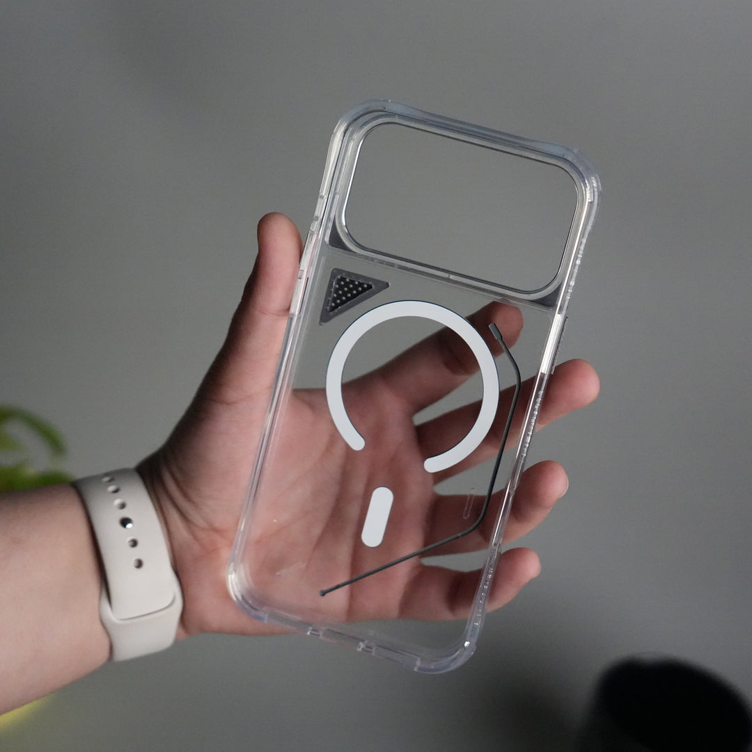 iPhone 17 Pro TechLine Transparent MagSafe Case with Metal Camera Bump Back Cover