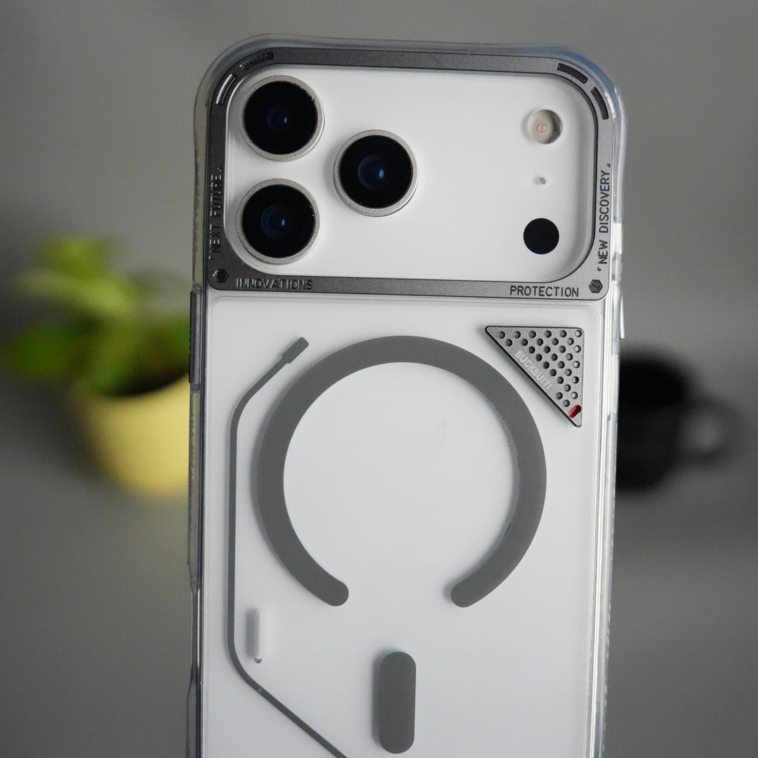 iPhone 17 Pro TechLine Transparent MagSafe Case with Metal Camera Bump Back Cover