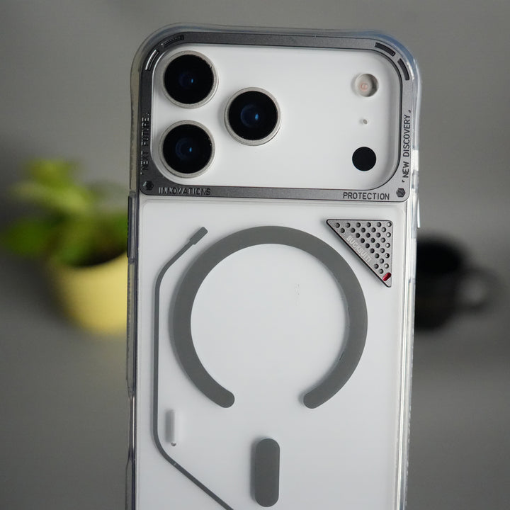 iPhone 17 Pro TechLine Transparent MagSafe Case with Metal Camera Bump Back Cover