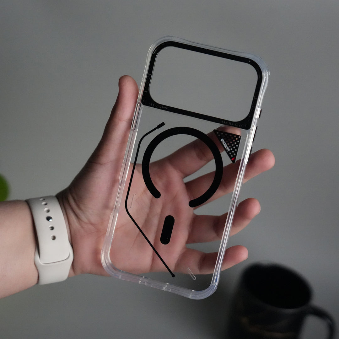 iPhone 17 Pro TechLine Transparent MagSafe Case with Metal Camera Bump Back Cover