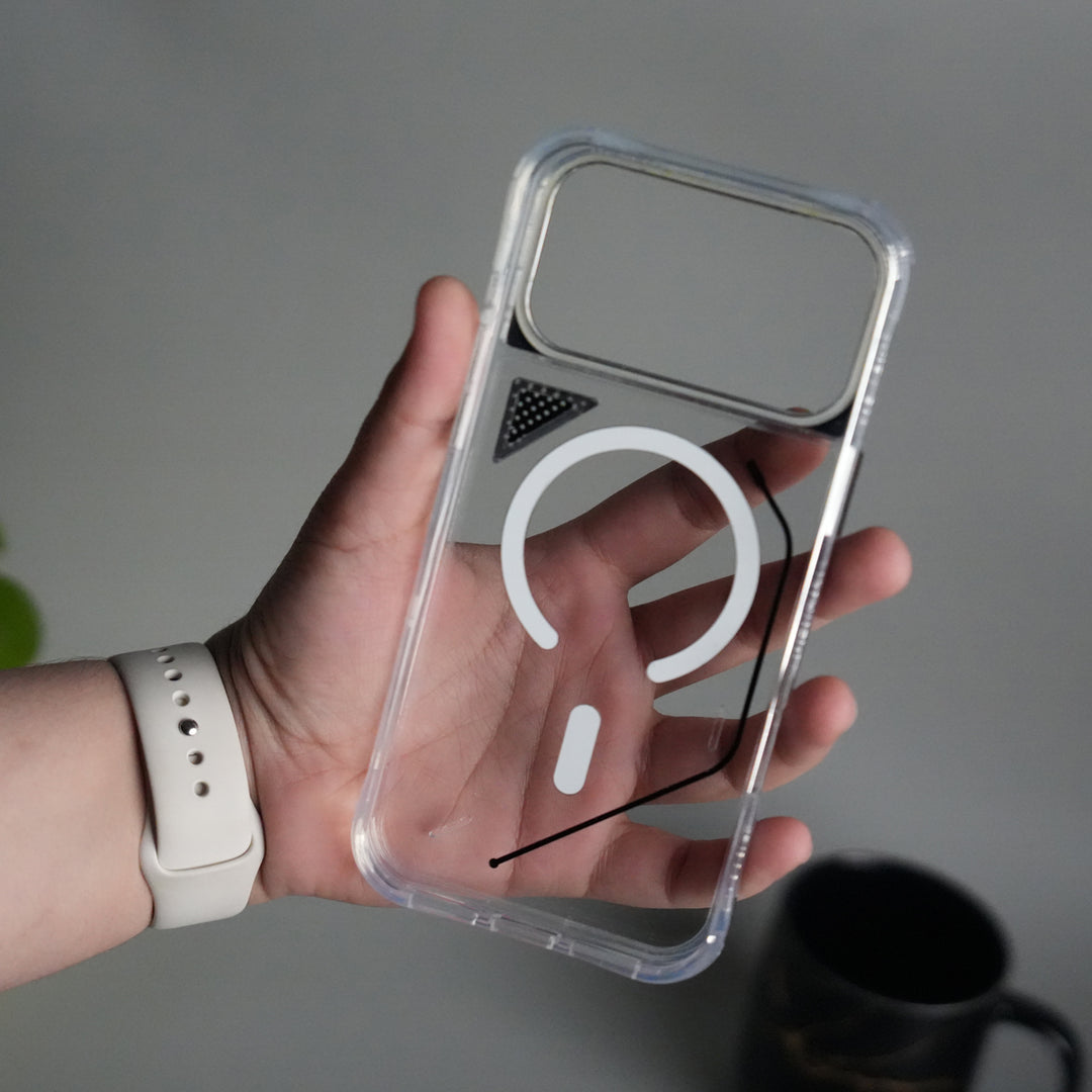 iPhone 17 Pro TechLine Transparent MagSafe Case with Metal Camera Bump Back Cover