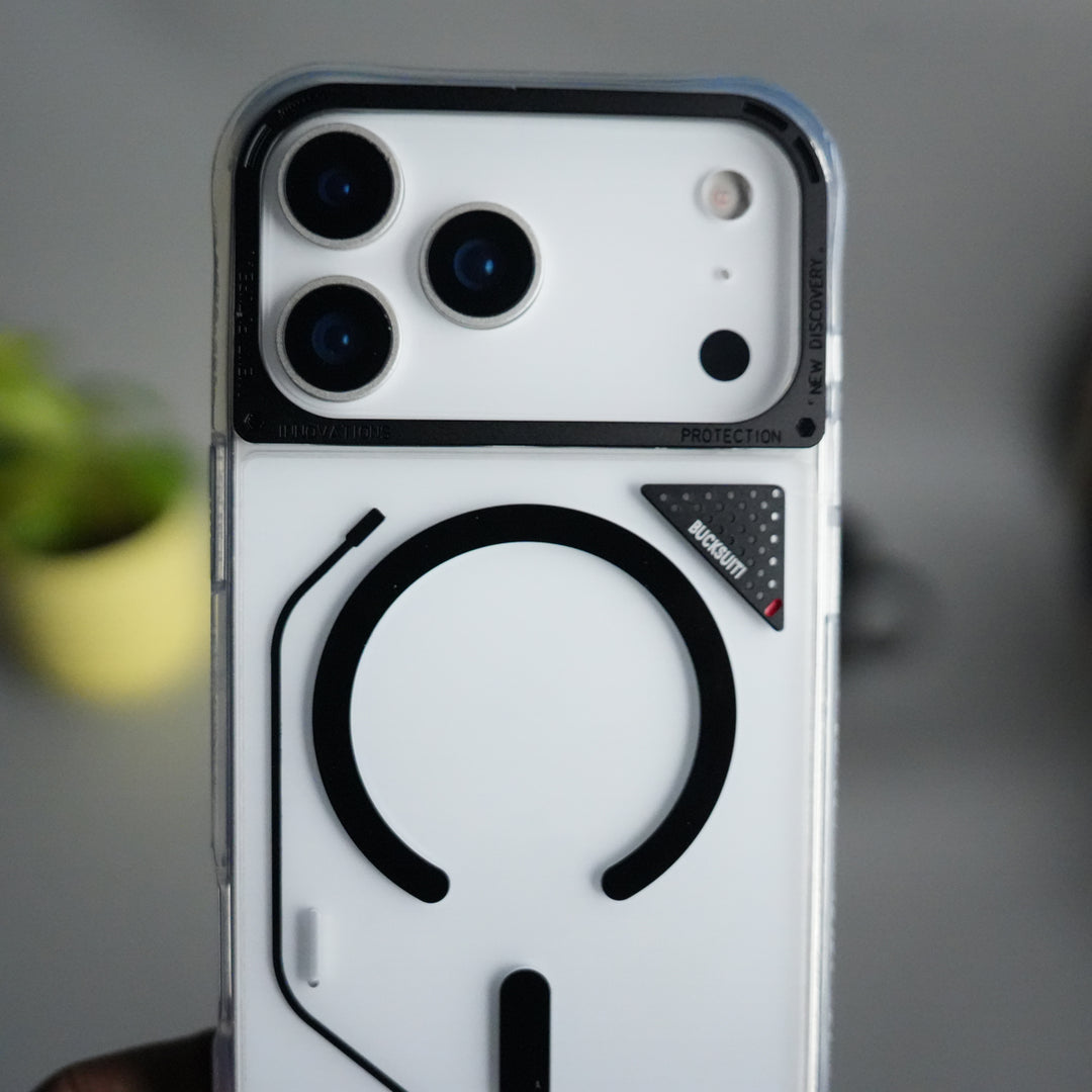 iPhone 17 Pro TechLine Transparent MagSafe Case with Metal Camera Bump Back Cover