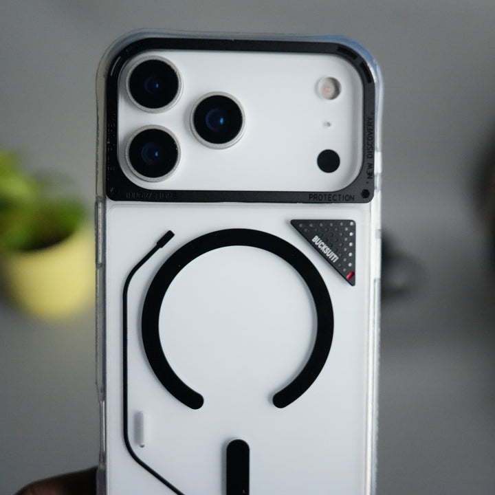 iPhone 17 Pro TechLine Transparent MagSafe Case with Metal Camera Bump Back Cover