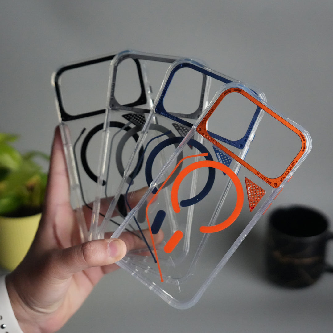 iPhone 17 Pro TechLine Transparent MagSafe Case with Metal Camera Bump Back Cover