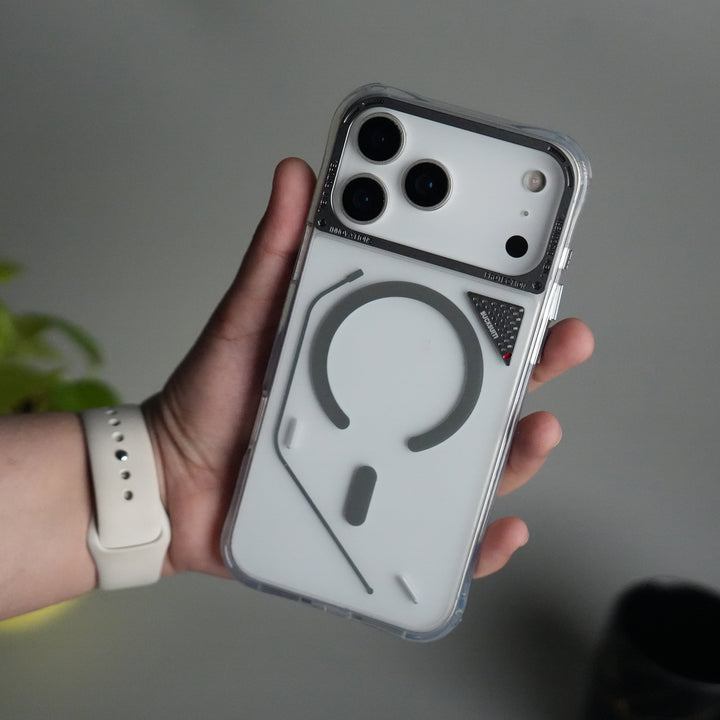 iPhone 17 Pro TechLine Transparent MagSafe Case with Metal Camera Bump Back Cover