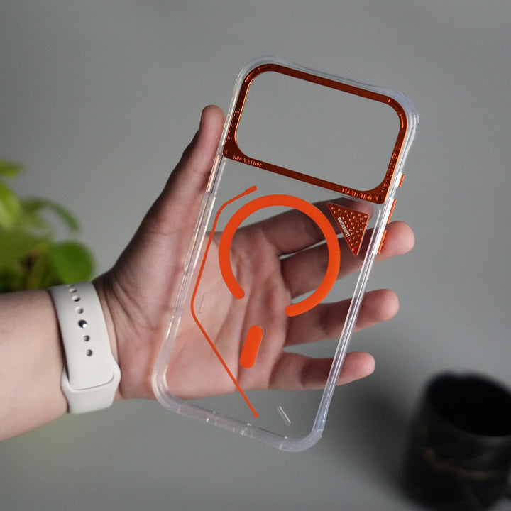 iPhone 17 Pro TechLine Transparent MagSafe Case with Metal Camera Bump Back Cover