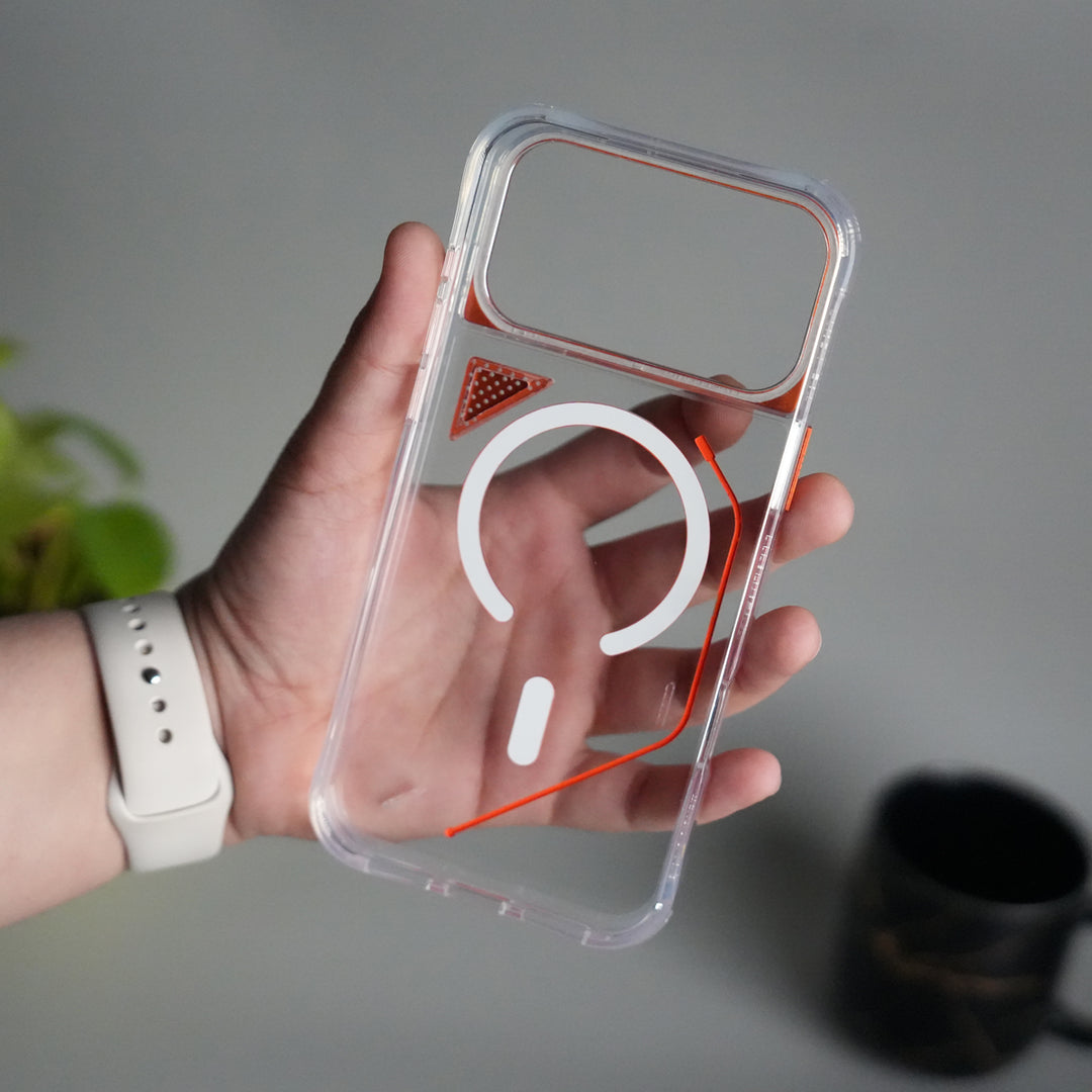 iPhone 17 Pro TechLine Transparent MagSafe Case with Metal Camera Bump Back Cover