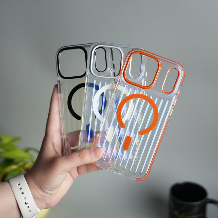 iPhone 17 Pro Transparent MagSafe Suitcase Design Case Back Cover