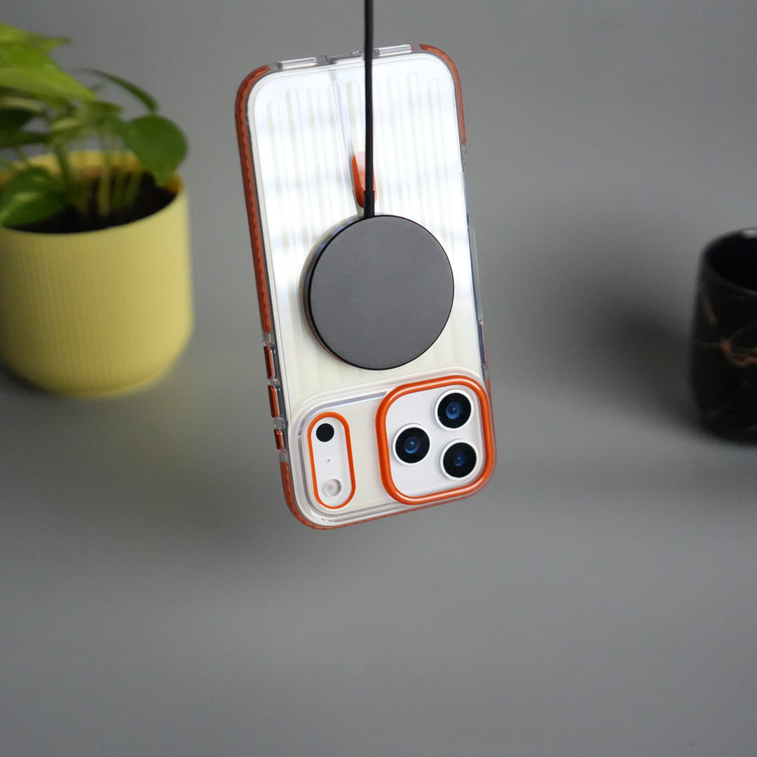 iPhone 17 Pro Transparent MagSafe Suitcase Design Case Back Cover