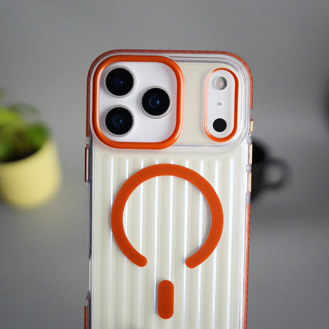 iPhone 17 Pro Transparent MagSafe Suitcase Design Case Back Cover