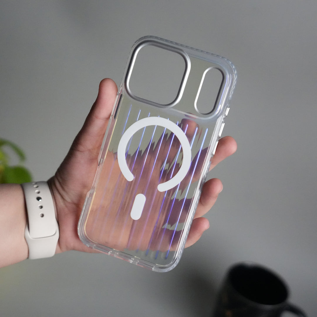 iPhone 17 Pro Transparent MagSafe Suitcase Design Case Back Cover