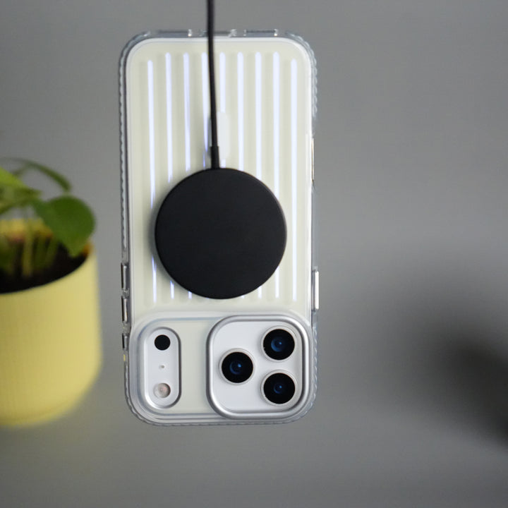 iPhone 17 Pro Transparent MagSafe Suitcase Design Case Back Cover