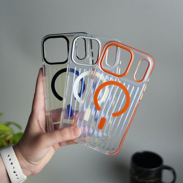 iPhone 17 Pro Transparent MagSafe Suitcase Design Case Back Cover