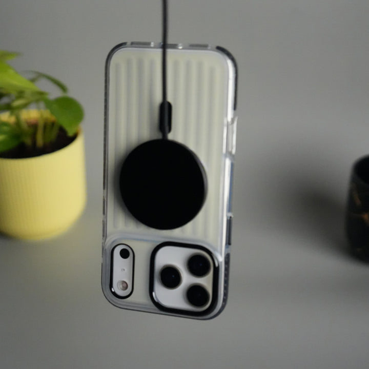 iPhone 17 Pro Transparent MagSafe Suitcase Design Case Back Cover