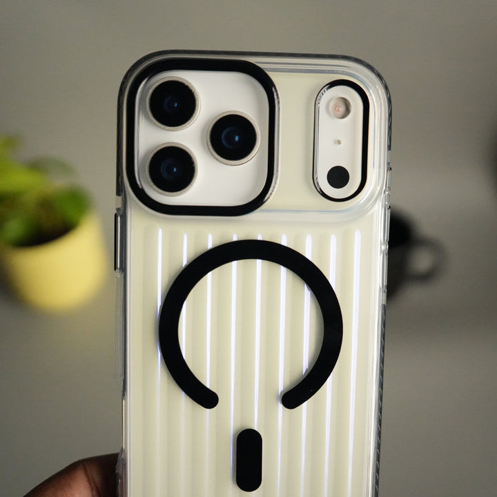 iPhone 17 Pro Transparent MagSafe Suitcase Design Case Back Cover