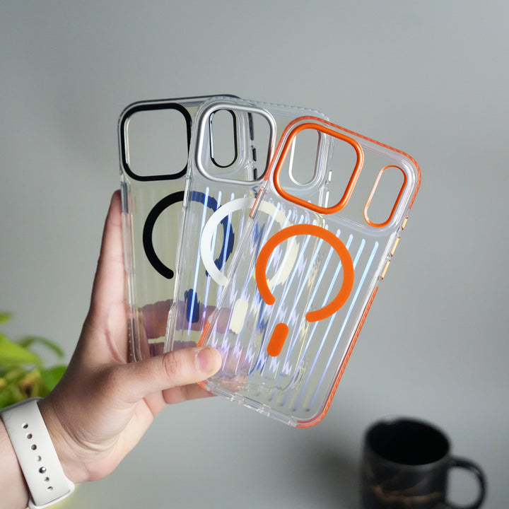 iPhone 17 Pro Transparent MagSafe Suitcase Design Case Back Cover