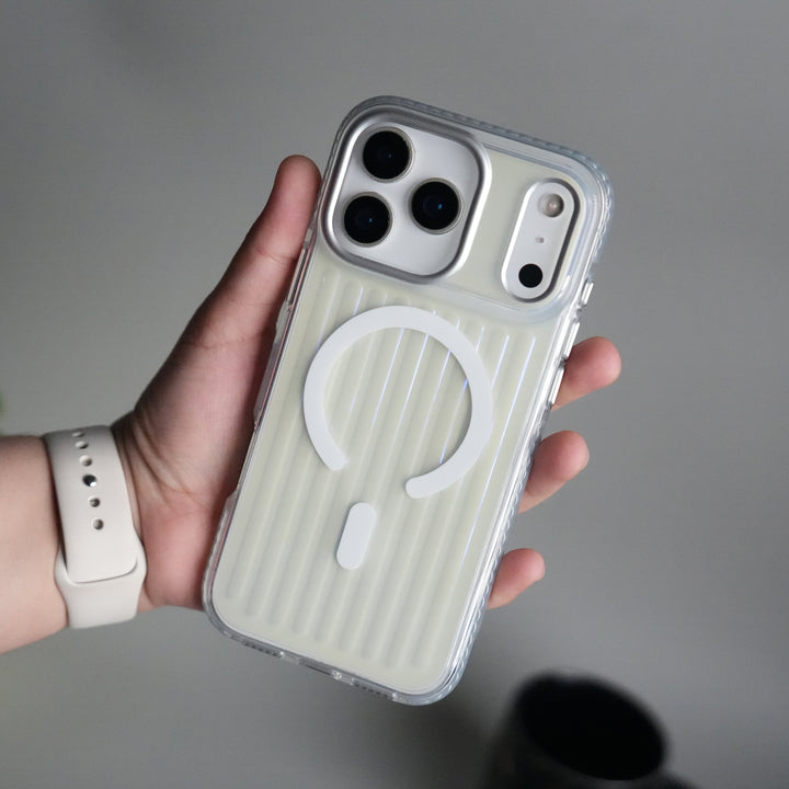 iPhone 17 Pro Transparent MagSafe Suitcase Design Case Back Cover