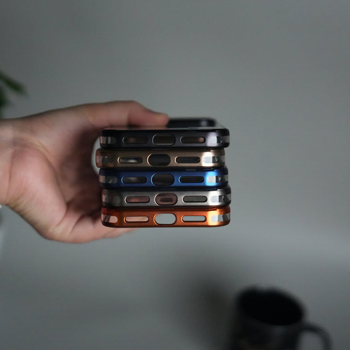 iPhone 17 Pro Transparent Side Chrome Electroplated Plated Magnetic Clear Back Case Covers