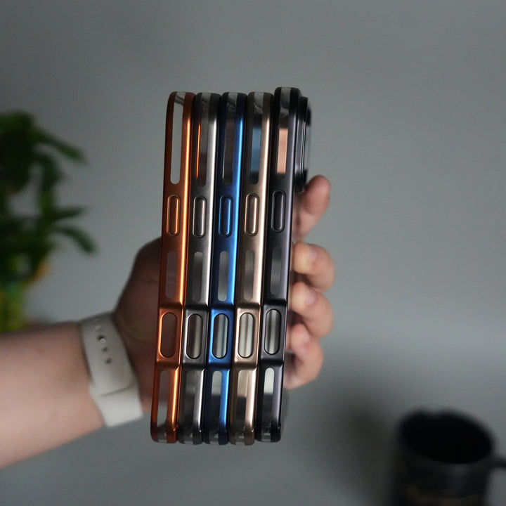 iPhone 17 Pro Transparent Side Chrome Electroplated Plated Magnetic Clear Back Case Covers