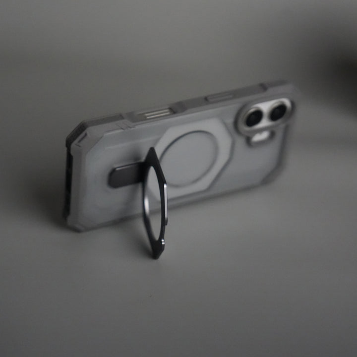 iPhone 17 – Rugged Armor MagSafe Case with Metal Kickstand