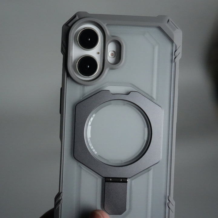 iPhone 17 – Rugged Armor MagSafe Case with Metal Kickstand 