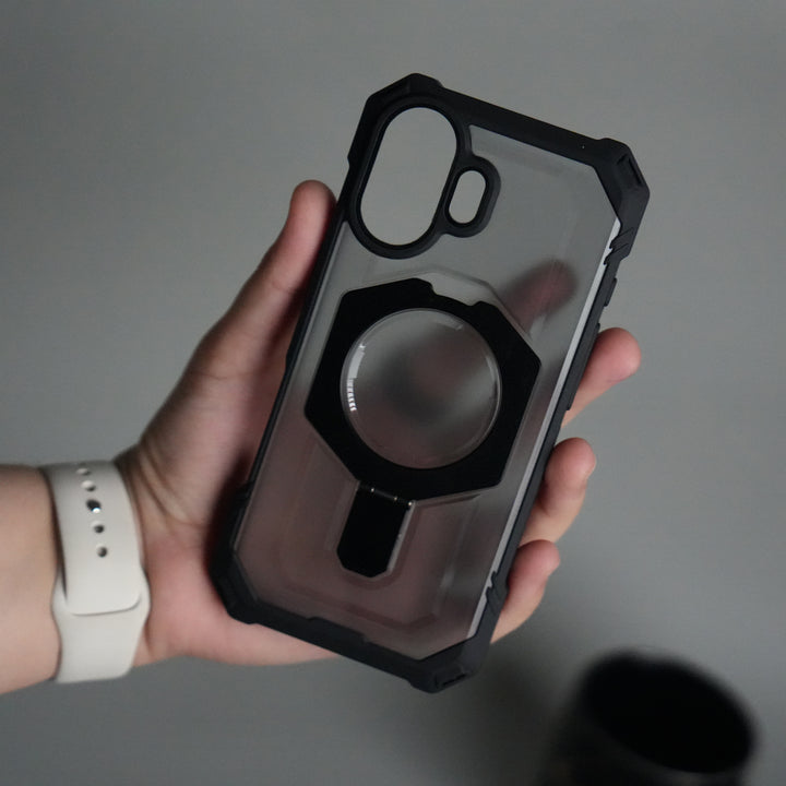 iPhone 17 – Rugged Armor MagSafe Case with Metal Kickstand