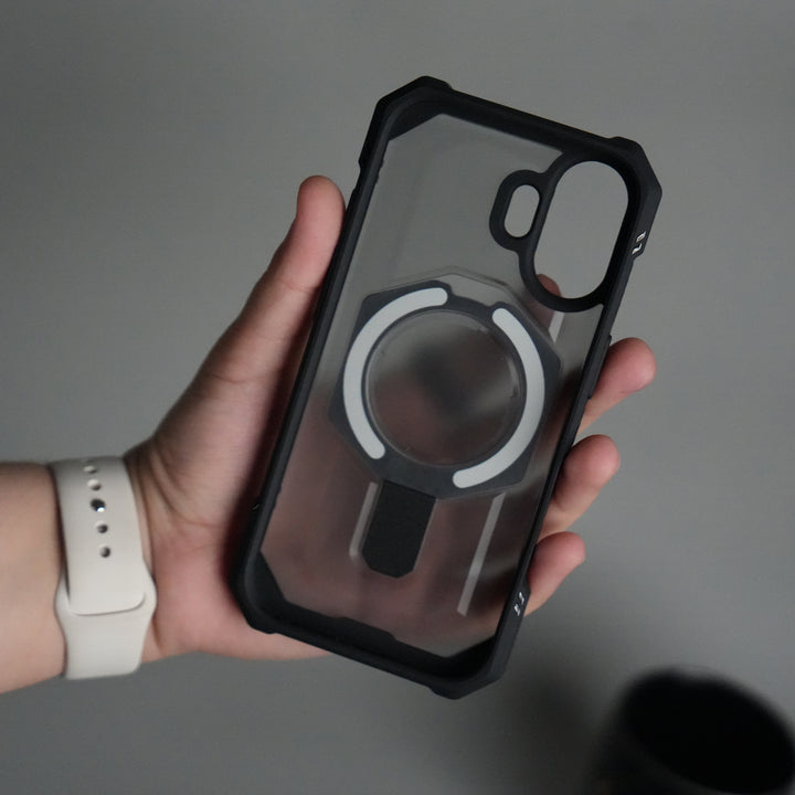 iPhone 17 – Rugged Armor MagSafe Case with Metal Kickstand