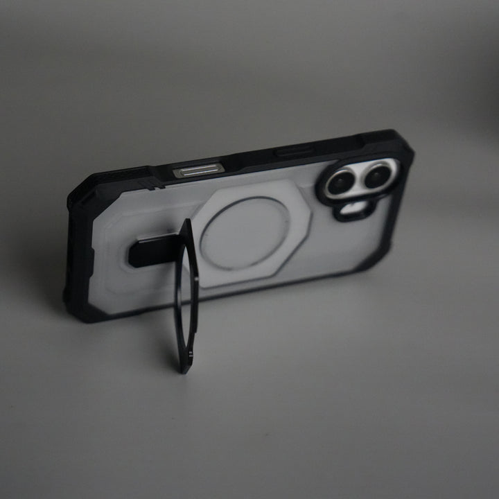 iPhone 17 – Rugged Armor MagSafe Case with Metal Kickstand