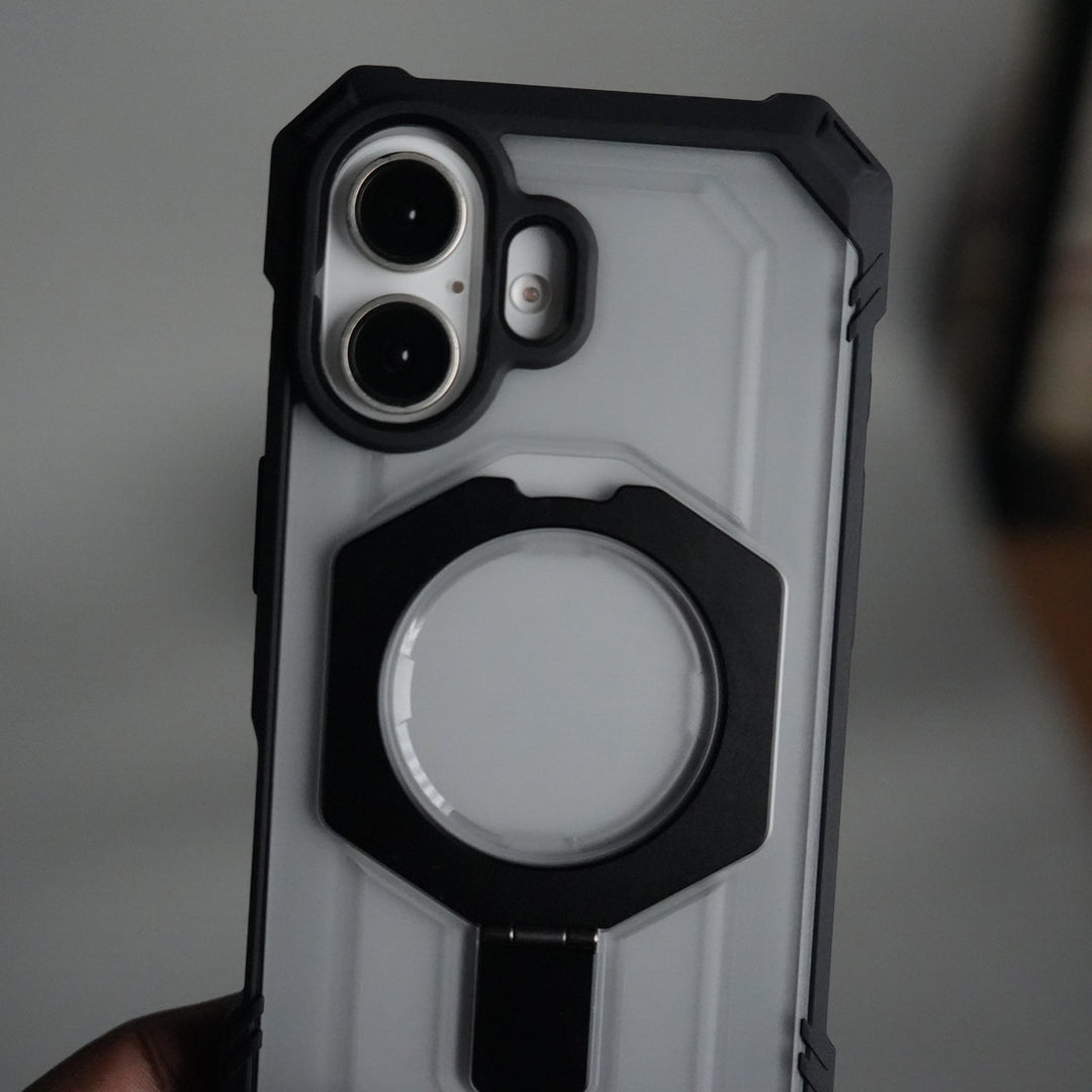 iPhone 17 – Rugged Armor MagSafe Case with Metal Kickstand