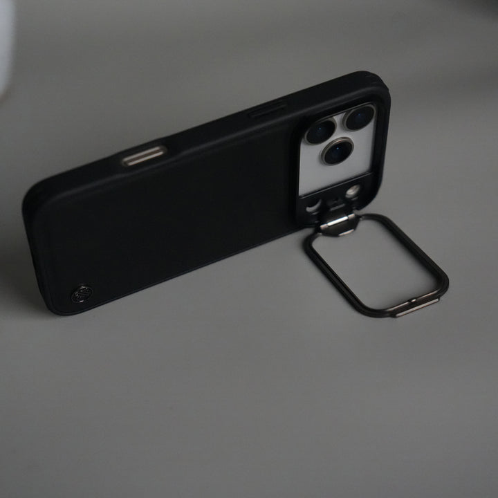 iPhone 17 Series Camera Protector Case | Sliding Metal Lens Cover | Shockproof Back Cover with Built-In Kickstand