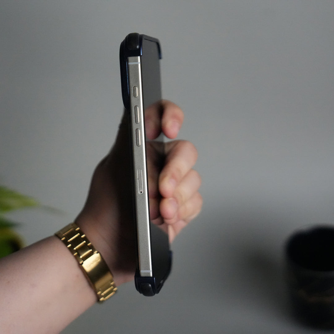 iPhone 17 Series Frosted Frameless Metal Kickstand Case | BLUE